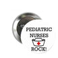 Pediatric Nurses Rock pinback button with nurse bag and red cross, silver rim