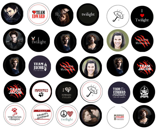 Twilight New Moon Buttons - Bulk Pack of 35
