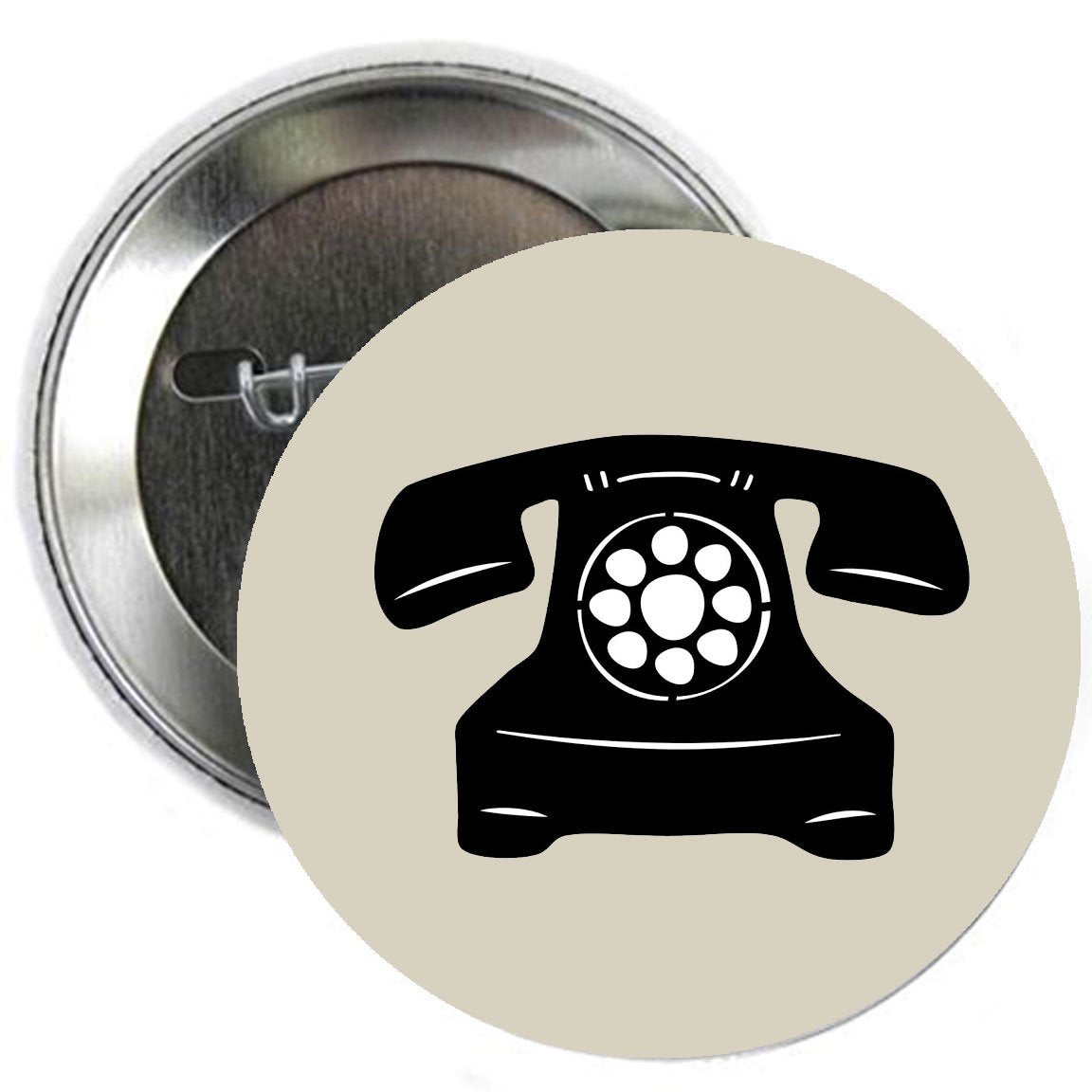 Rotary Phone Button Brooch Badge 1.25-inch Default Title