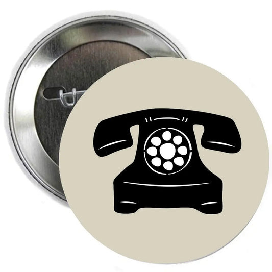 Rotary Phone Button Brooch Badge 1.25-inch Default Title