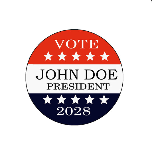John Doe for President 2028 Pinback Badge 2.25-inch Pic Default Title