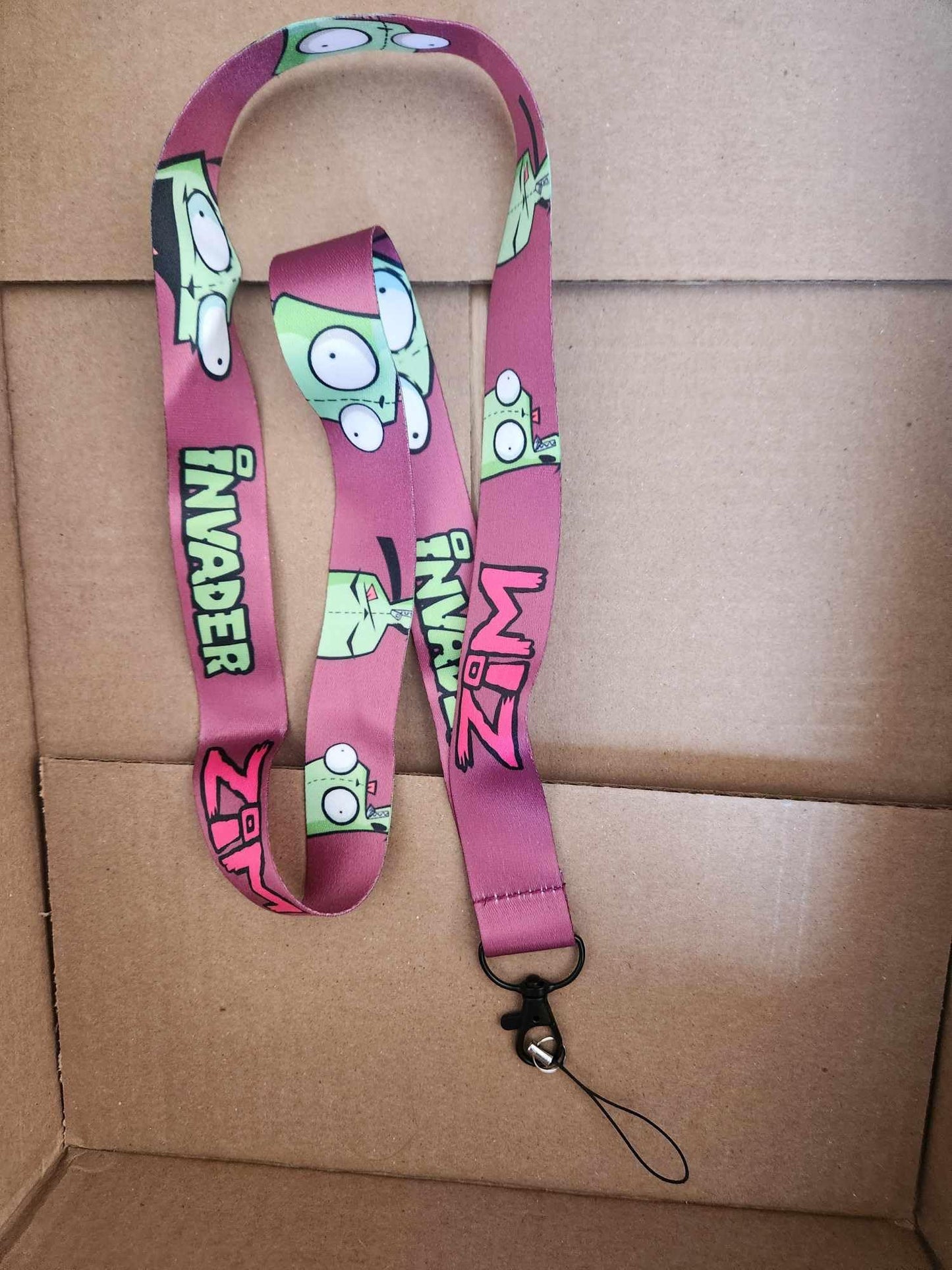 Zim Lanyard Keychain Holder Pink Invader Purple Love Gir