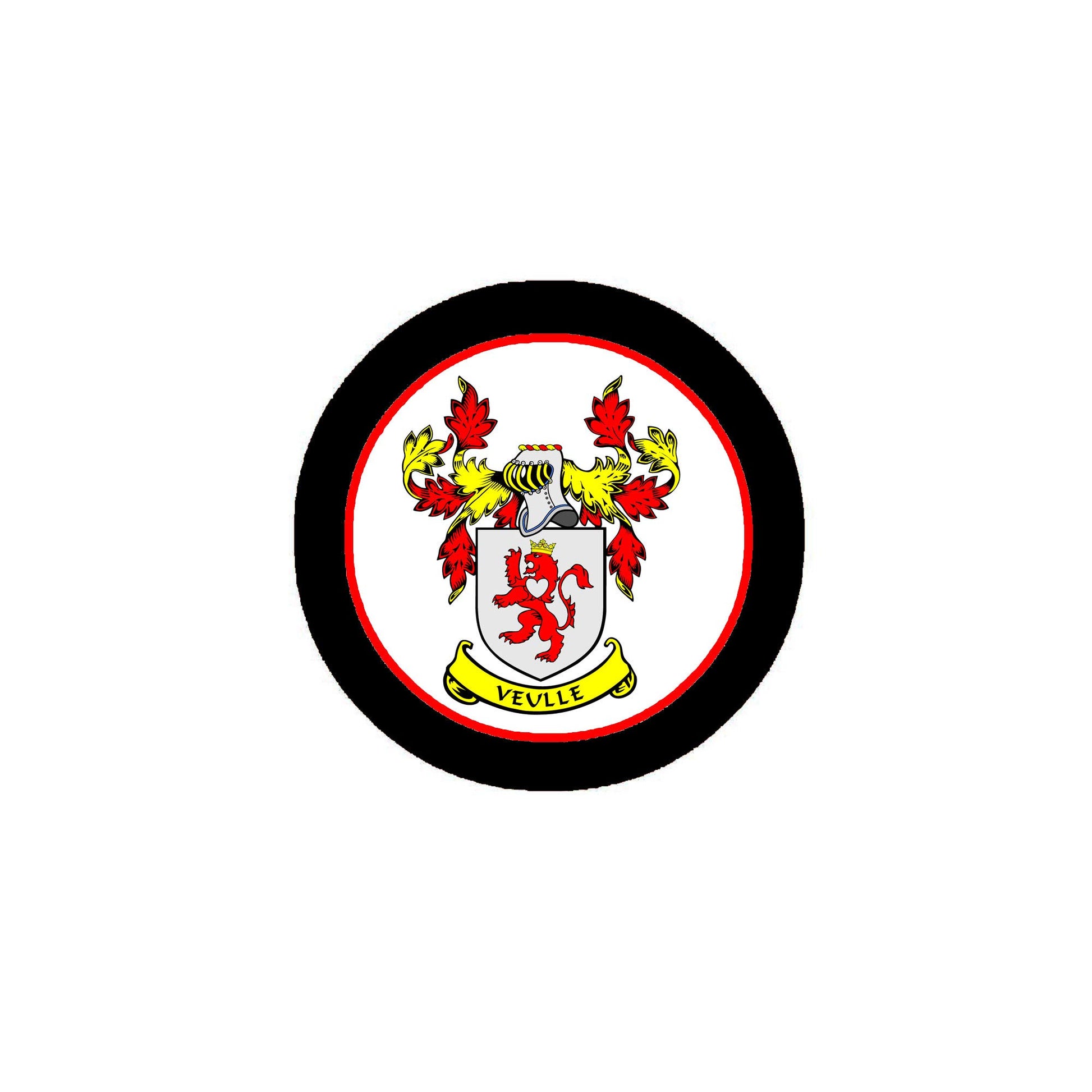 Veulle Family Crest 3-inch Coat of Arms Round Pinback Badge Brooch Pin Back Default Title