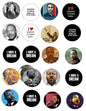 Martin Luther King Jr pinback button set of round portrait and 'I Have a Dream' designs