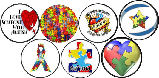 Set of 7 AUTISM AWARENESS Pinback Buttons 1.25-inch Pins Badges Default Title