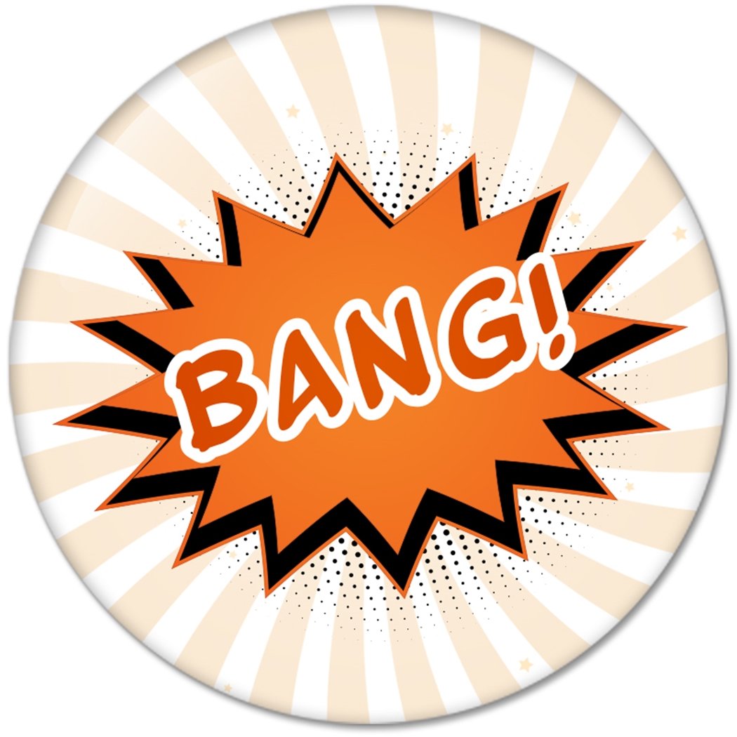 Comic Book Exclamations BANG : Pinback Buttons 1.25 Inch (32mm)
