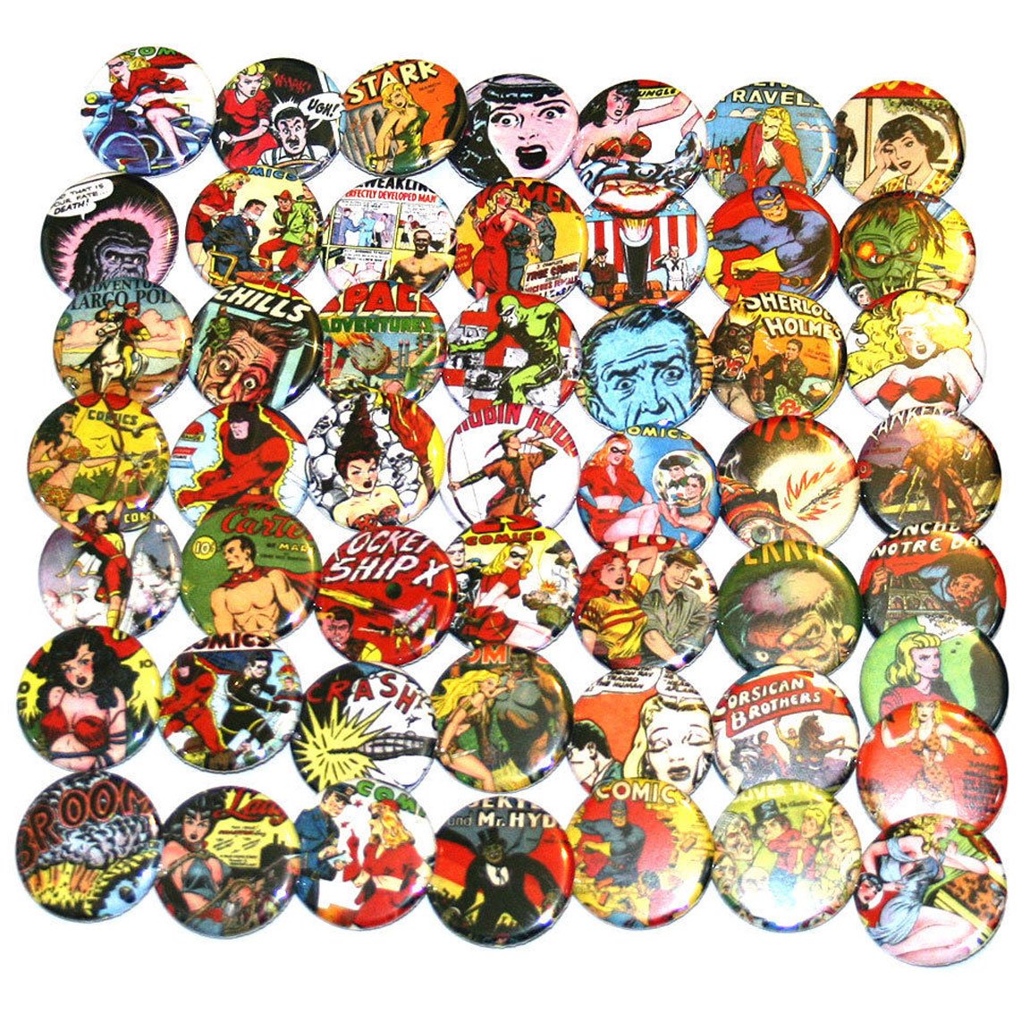 Retro Comics 50 Pcs Set 1.25-inch Pinback Button Default Title