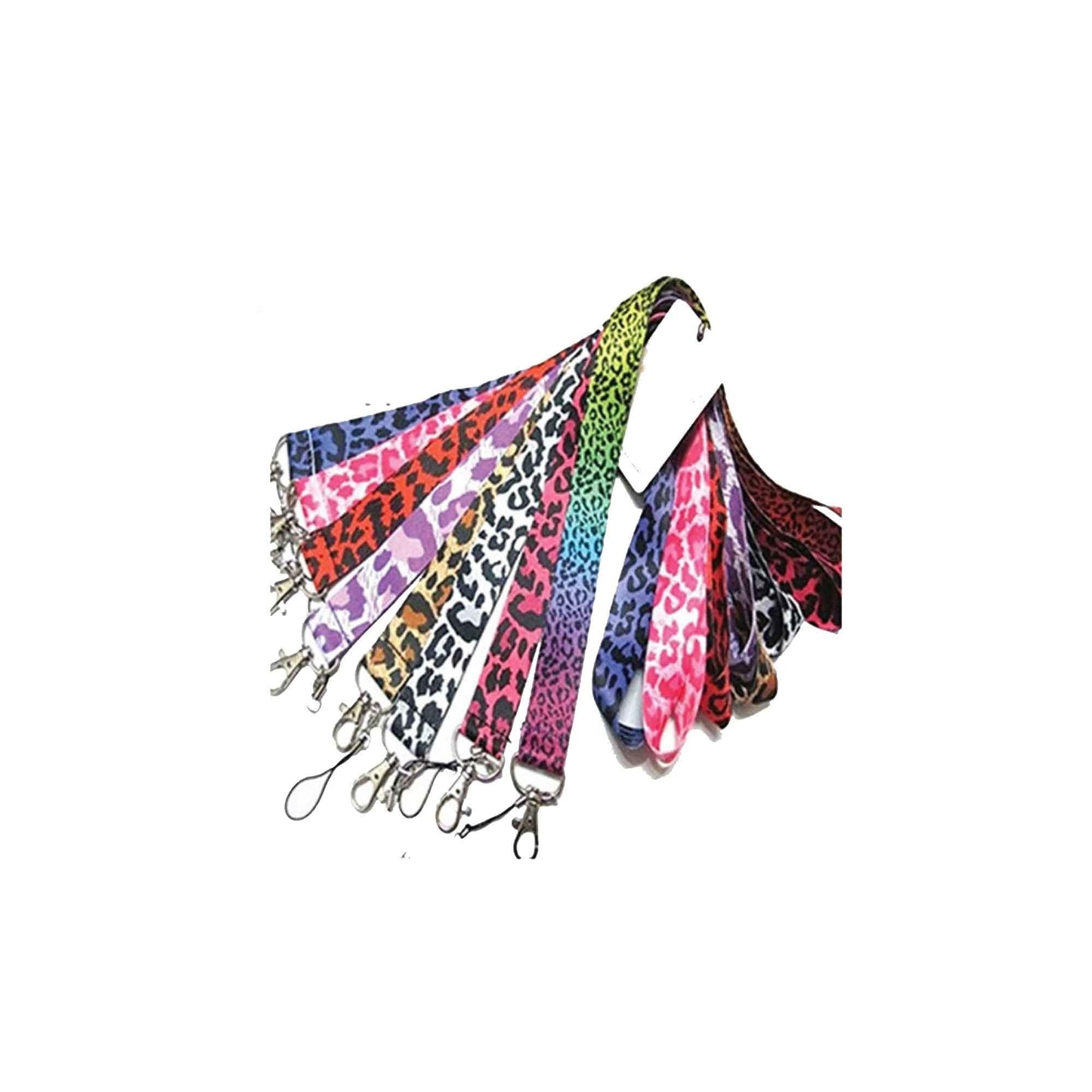 4 Pcs Set Closeout Wild Zoo Animal Print Lanyards Assorted Colors Only Default Title