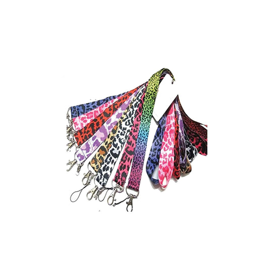 4 Pcs Set Closeout Wild Zoo Animal Print Lanyards Assorted Colors Only