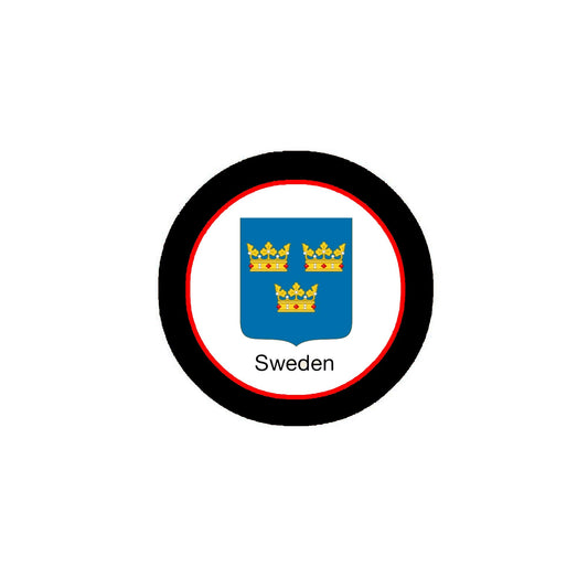 Sweden 3-inch Coat of Arms of Medieval Europe Round Pinback Badge Brooch Pin Back Default Title