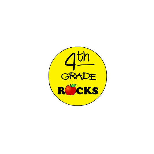 12 Pcs Set 4th Grade Rocks 2.25-inch Pinback Badge Fourth Grade School Default Title