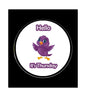 Pinback badge with “Hello” text, purple bird, and “it’s Thursday” design
