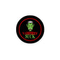 2.25-inch pinback button with black rim, red circle, green vampire and VAMPIRES SUCK text