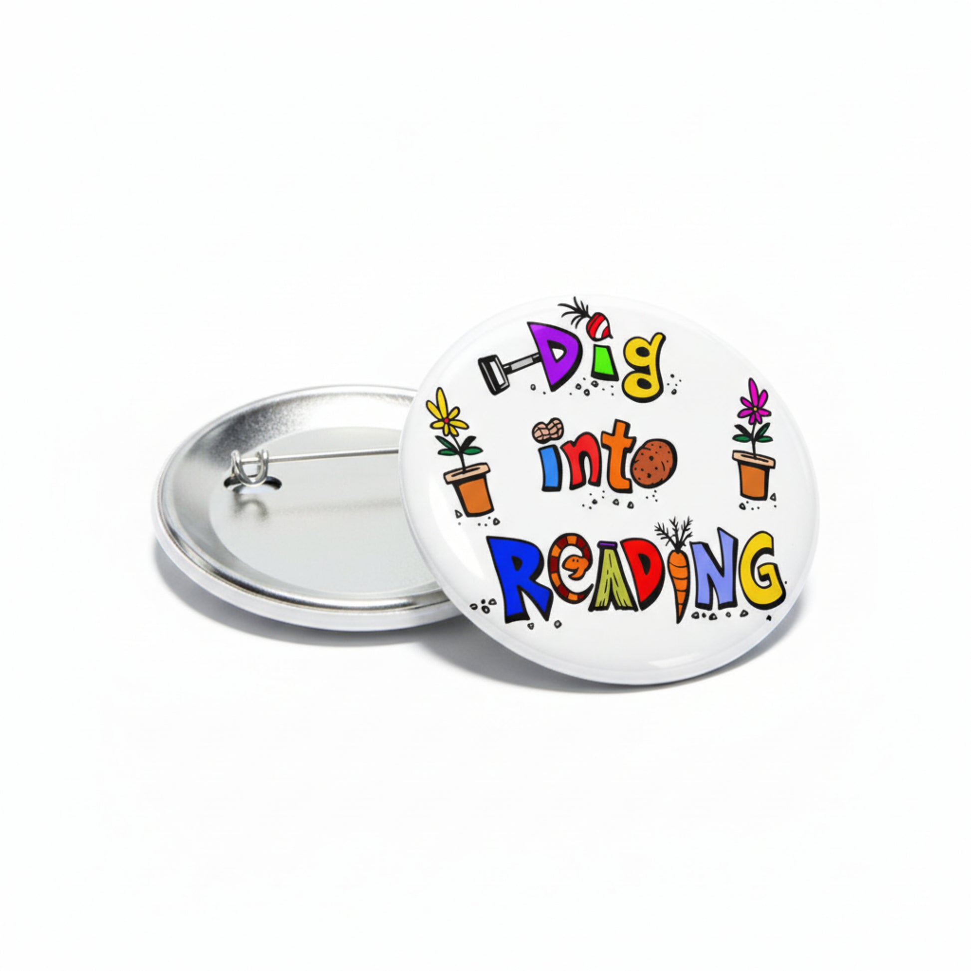 Dig into Reading 1.25-inch Pinback Button Pin - Funny Expression Read Default Title