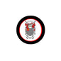 3-inch circular coat-of-arms crest magnet with black rim and red accents