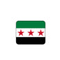 Syria flag mousepad with green top, black bottom, white stripe and three red stars