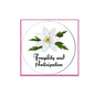 2.25-inch pinback badge with white flower, green leaves, and Fragility & Anticipation text