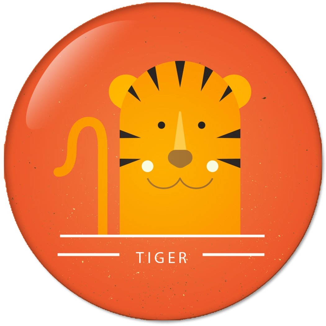 Cute Animal Faces TIGER : Pinback Buttons 1.25 Inch (32mm)