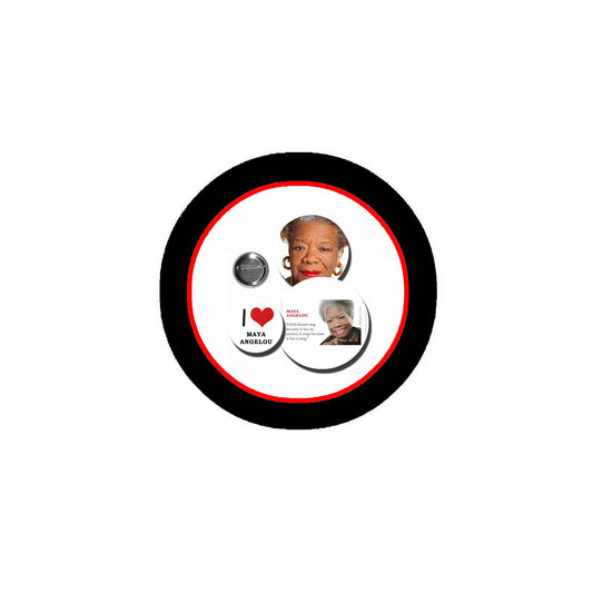 3 Pcs Maya Angelou Commemorative 1.25" Pinback for Jackets, Backpacks, etc.