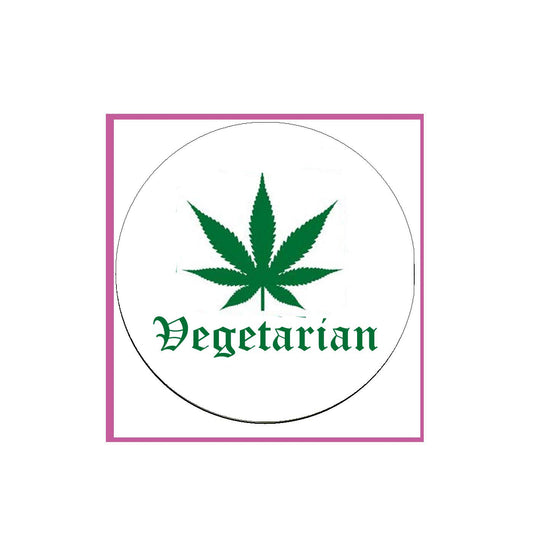 Marijuana Vegetarian Pinback Badge 2.25-inch Default Title