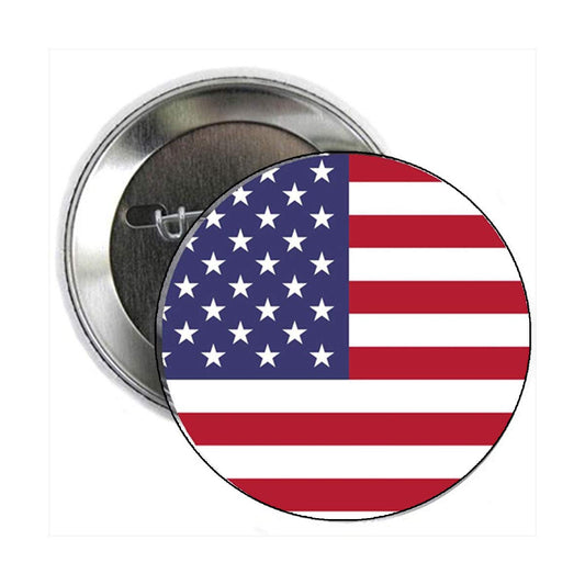 USA Flag 5 Pcs 1.25" Pinback for Jackets, Backpacks, etc. 4th of July, Independence