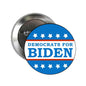 Democrats for Biden blue pinback button with stars and text, round 2.25-inch