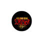 2.25-inch black circular pinback button with "WALKING DEAD SURVIVOR" text logo