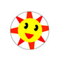 Felt badge reel with smiling sun symbol badge