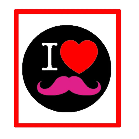 Love Moustache Pink 1.25-inch Pinback Button, backpacks Default Title
