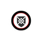3-inch round coat of arms magnet with shield and crossed swords emblem