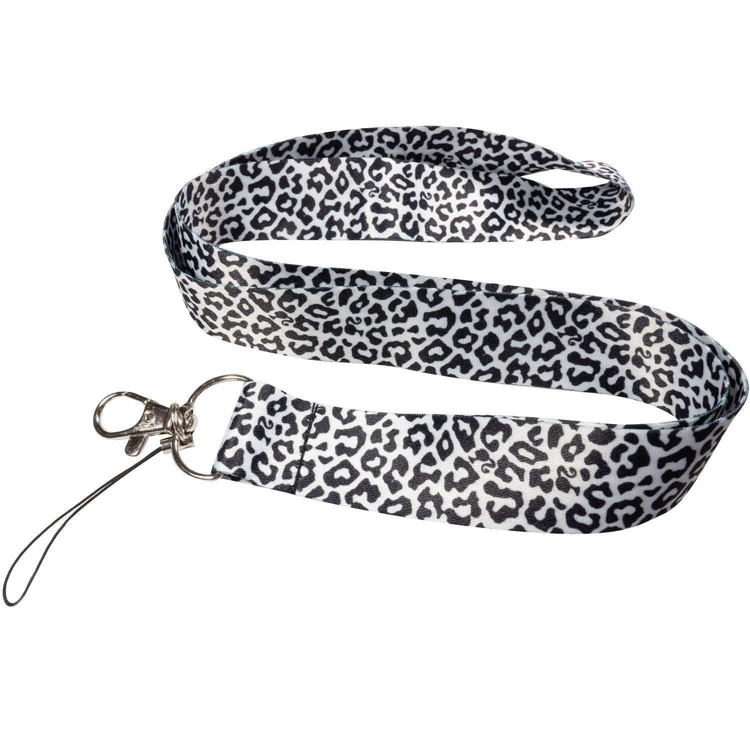 Leopard Animal Spots Pattern Black White Keychain Holder Lanyard Default Title