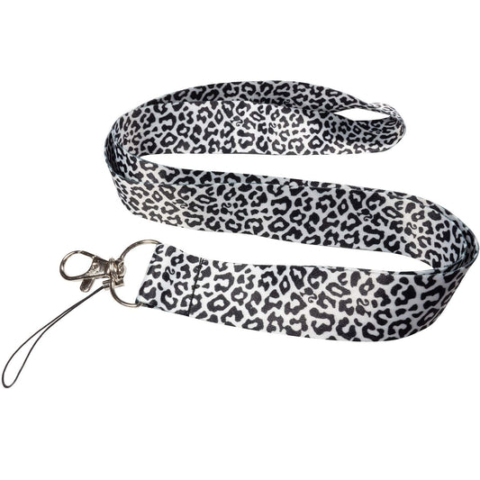 Leopard Animal Spots Pattern Black White Keychain Holder Lanyard Default Title