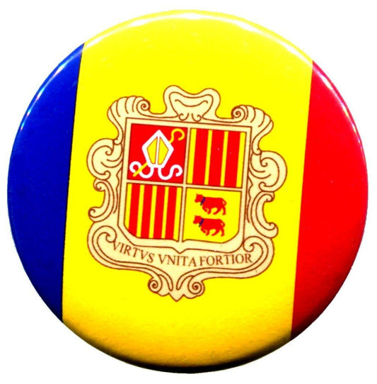 Andorra Flag Andorran Pin Pinback Badge Button New Handmade Design From Thailand