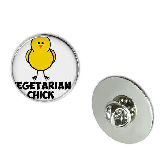 Vegetarian Chick Metal 0.75" Lapel Hat Pin Tie Tack Pinback Default Title