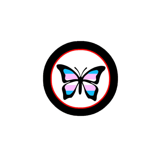 Trans Butterfly Pinback or Jackets, Backpacks, etc. 2.25"