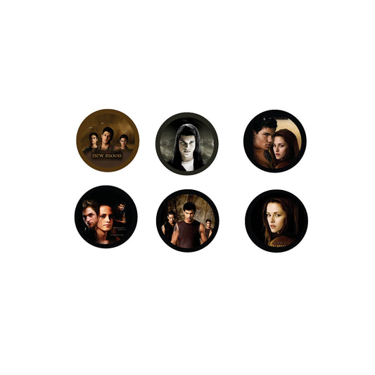 6 Pcs Mini Twilight 1.25" Pinback for Jackets, Backpacks, etc. Badge