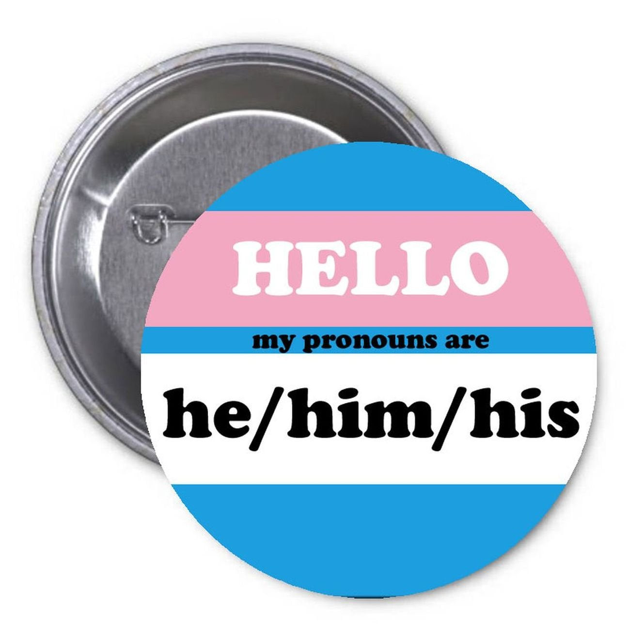 Hello Him His He 1.25-inch Pinback Button Pin Transgender Symbol Default Title