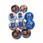 Round JW.ORG button pins set with printed faces and logos, multiple designs