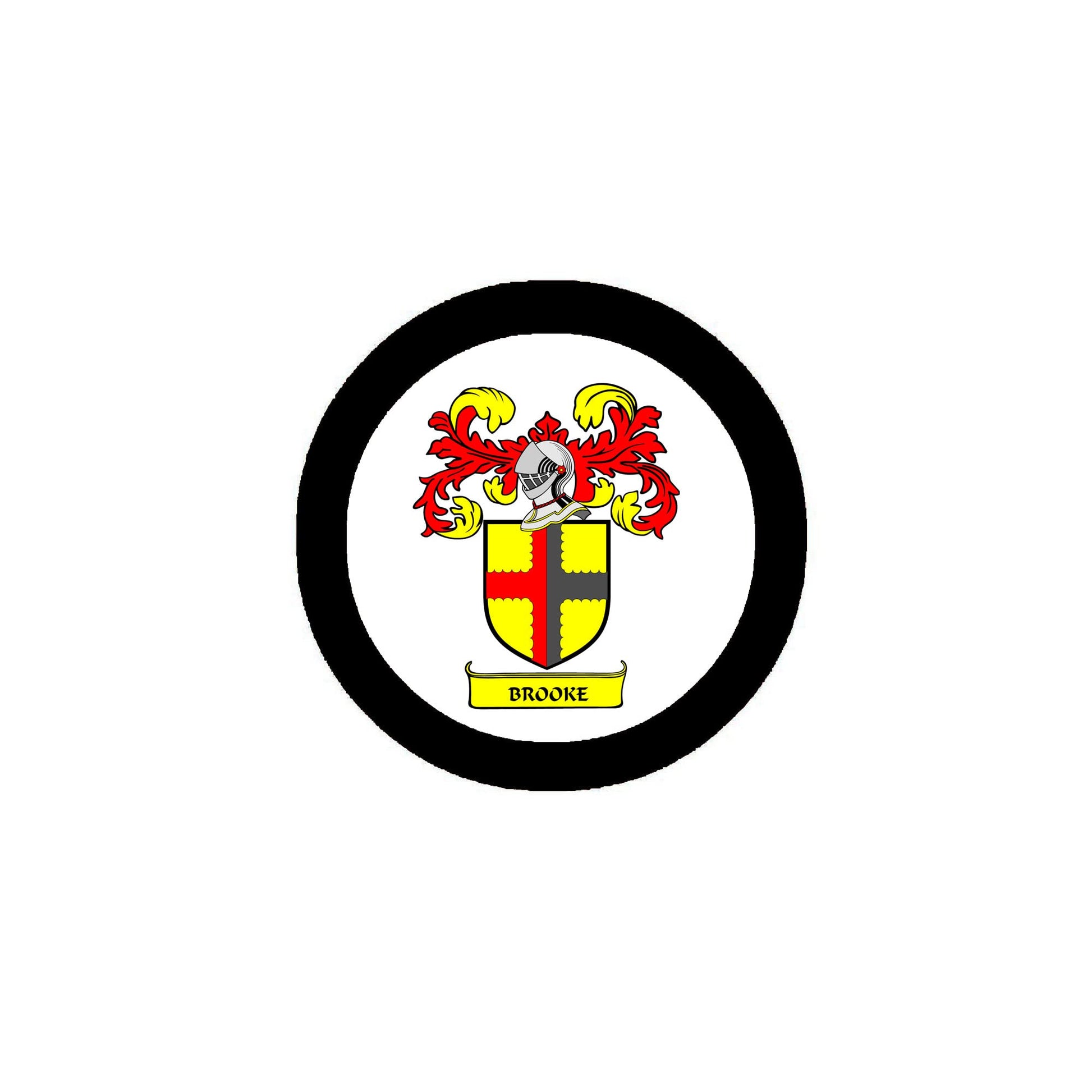 Brooke Family Crest 3-inch Coat of Arms Fridge Round Magnet Default Title