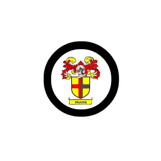 Brooke Family Crest 3-inch Coat of Arms Fridge Round Magnet Default Title