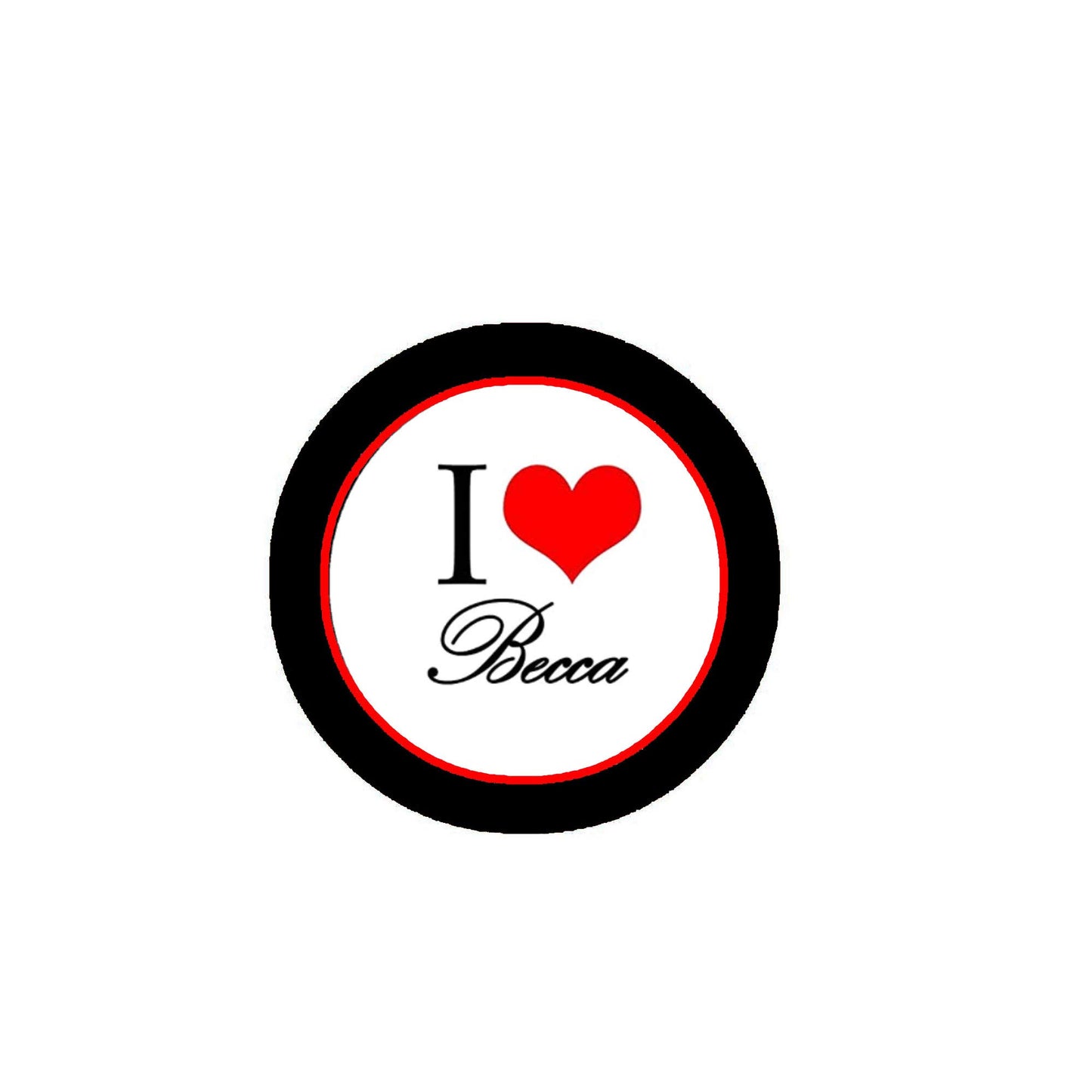 I Love Becca Pinback Badge 1.25-inch Default Title