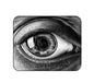 Escher Eye mouse pad with close-up black-and-gray eye graphic