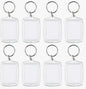 Clear acrylic photo insert keychain with split ring, rectangular blank frame
