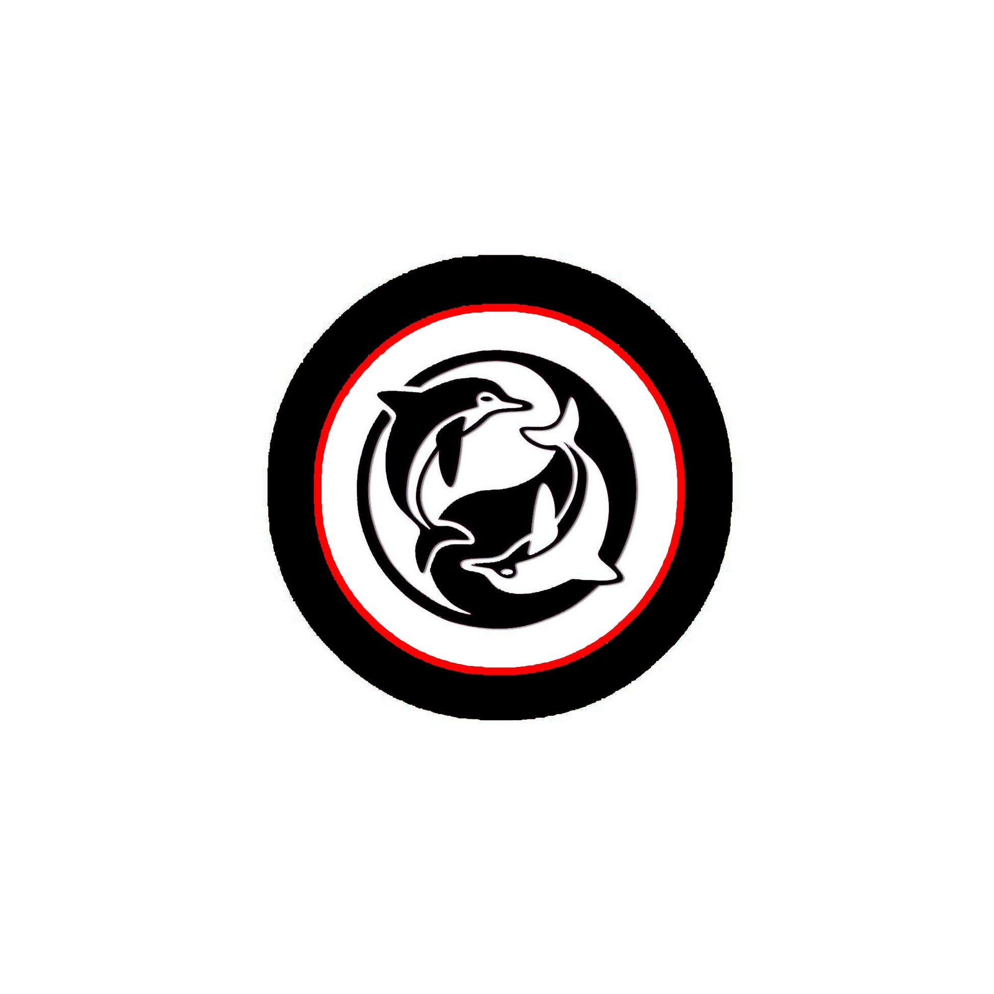 Ying Yang Dolphins 2.25-inch Round Pinback Magnet Brooch.