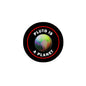 Round 2.25-inch pinback button with black rim, red border, and 'PLUTO IS A PLANET' text