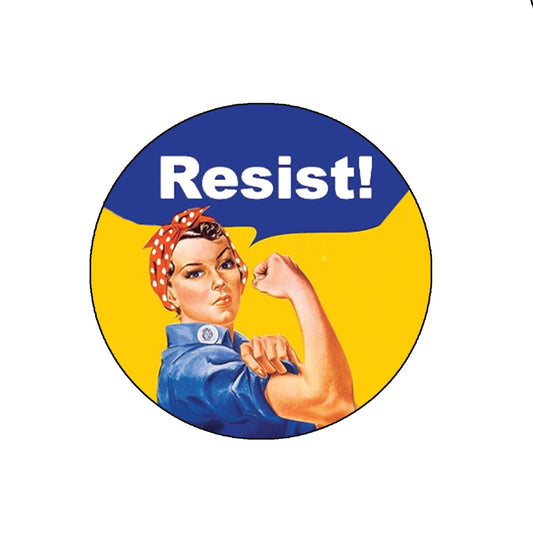 5 Pcs Resist Rosie The Riveter Anti-Donald Pinback Button Pin Pinback for Jackets, Backpacks, Small 1.25" v2