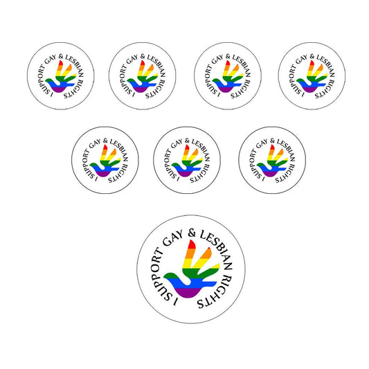 1.25" Gay Lesbian Support Pinback Button Badge 8 Pcs