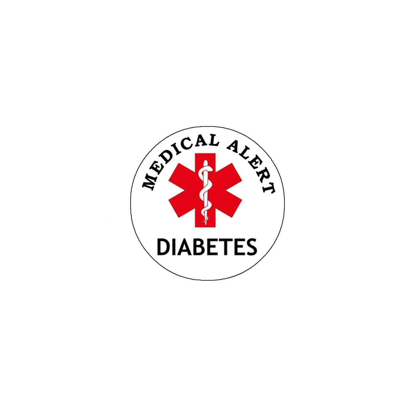 Diabetes Medical Alert Pin 2.25" Pinback for Jackets, Backpacks, etc.