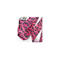 Pink animal-print neck lanyard with metal clip, wide strap