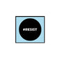 1.25-inch black pinback button badge with #RESIST text